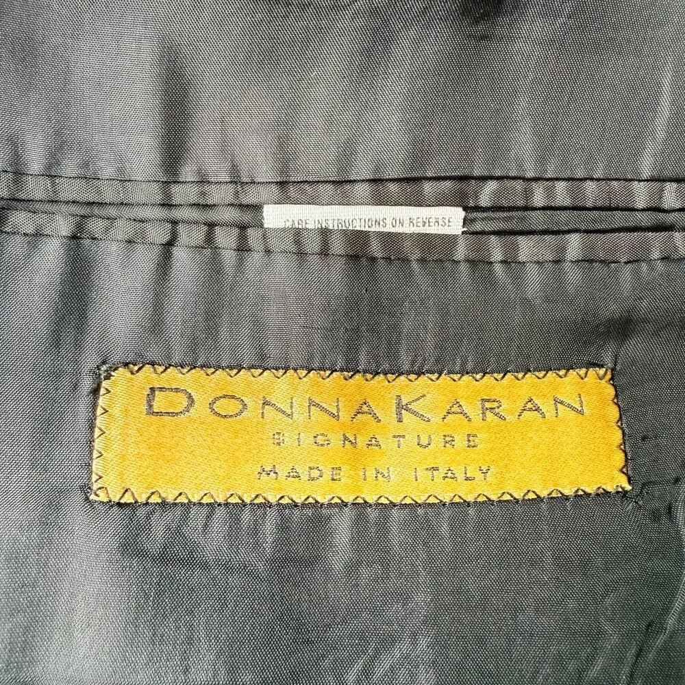 Vintage Donna Karan Signature Men's XL Wool Blazer Sport Coat Made in Italy Navy